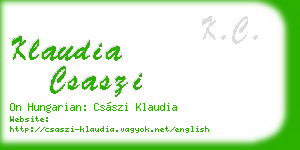 klaudia csaszi business card